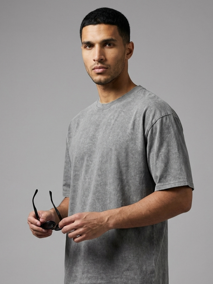 T-shirt Vintage en Coton gris
