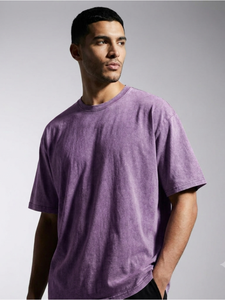 T-shirt Vintage en Coton mauve